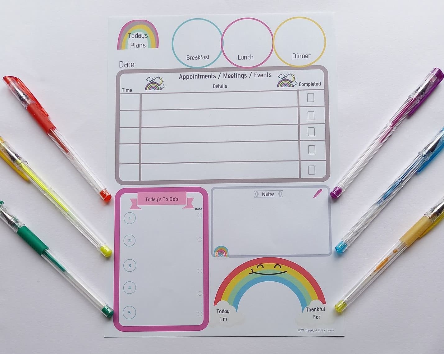 Rainbow Printable Planner / Planner Bundle A4 & A5 Size Instant