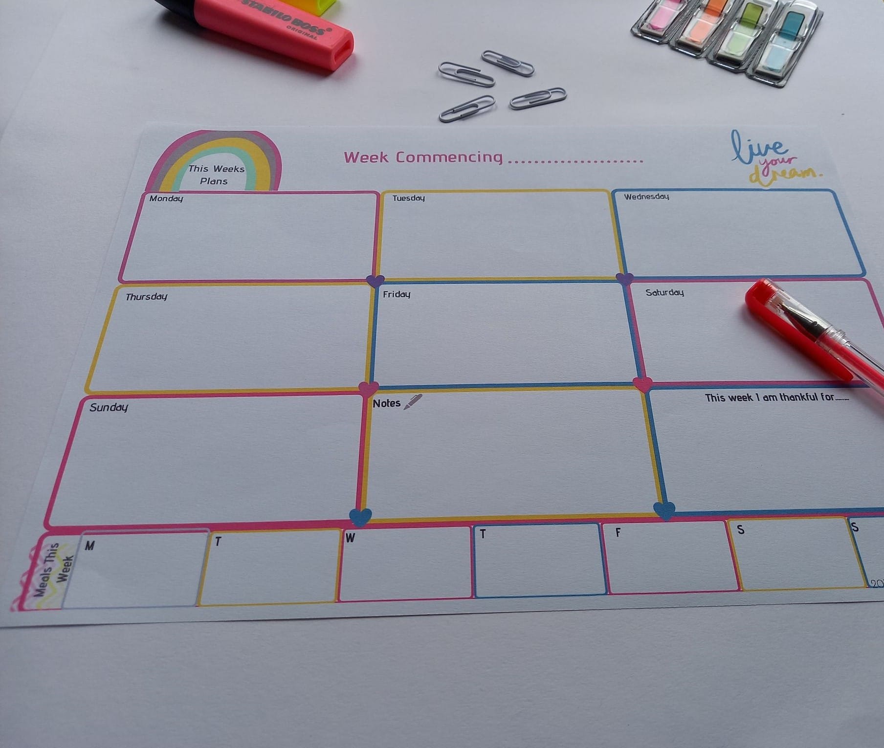 Rainbow Printable Planner / Planner Bundle A4 & A5 Size Instant